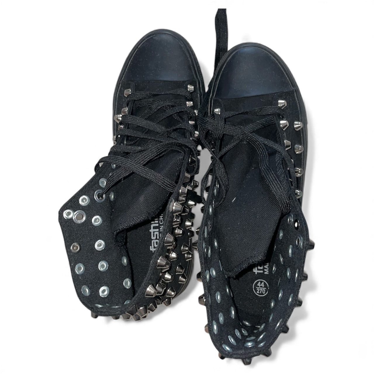 Paire de chaussures montantes à pics strass clouté y2k 2000´s