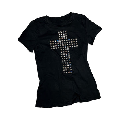 Tops femmes croix strass clouté y2k 2000's