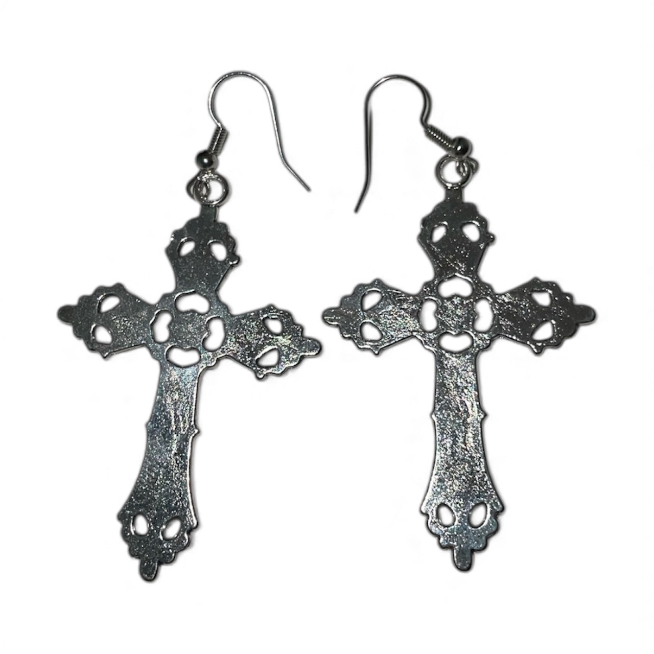 Boucle d'oreille croix gothique