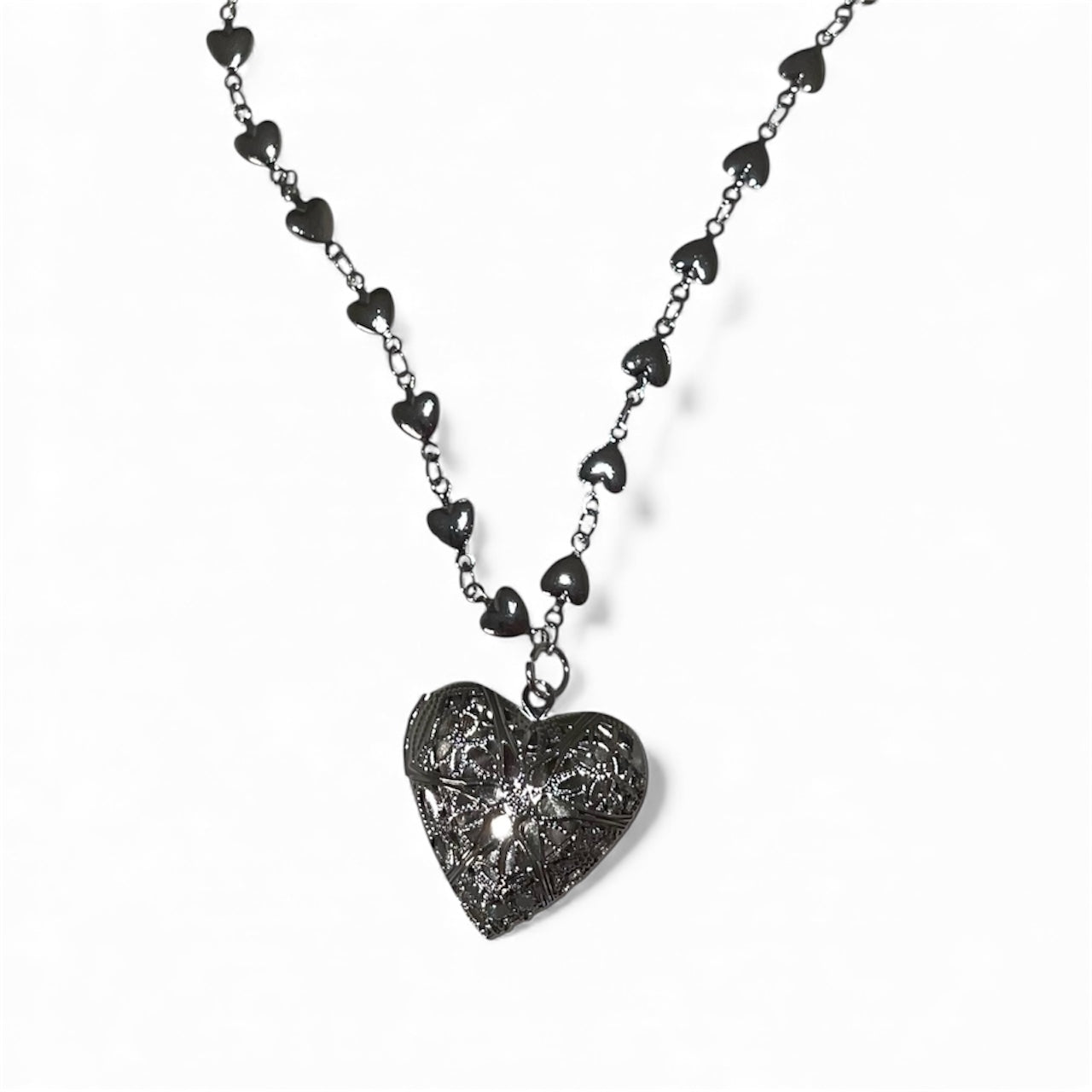 Chaîne pendentif cœur argenté