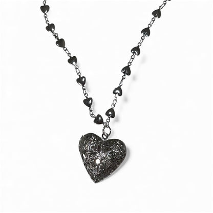 Chaîne pendentif cœur argenté