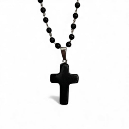 Pendentif croix noir