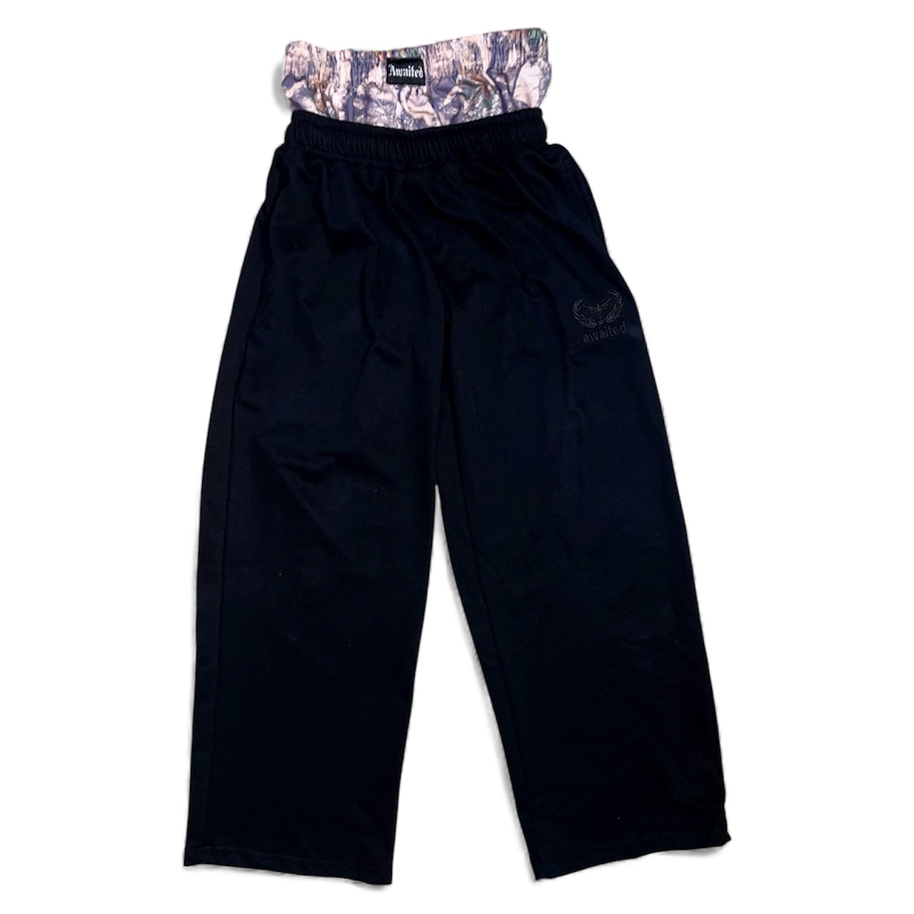 Pantalon jogging noir large avec short intégré realtree