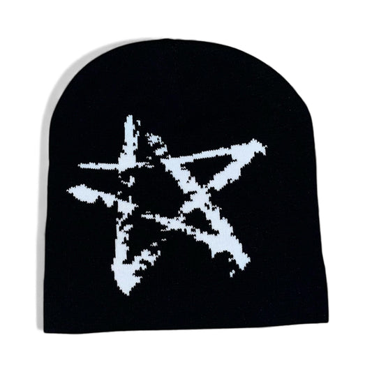 Bonnet noir étoiles