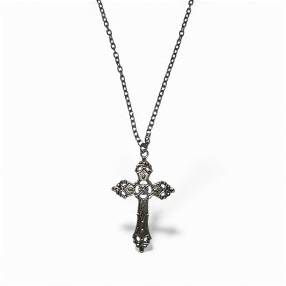 Chaîne pendentif croix argenté