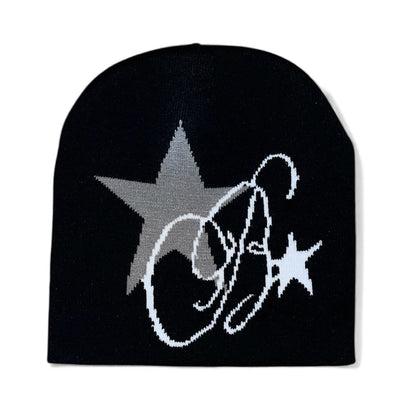 Bonnet noir étoile grise signature