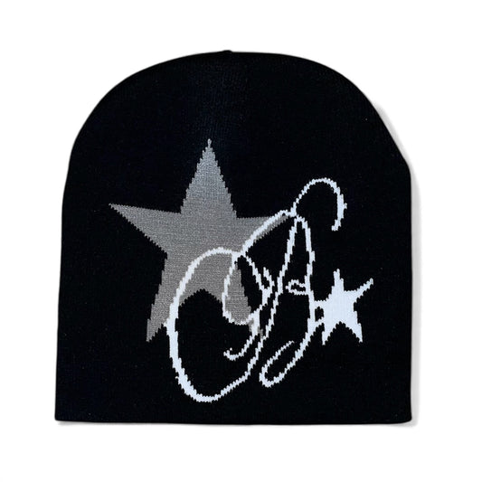 Bonnet noir étoile grise signature