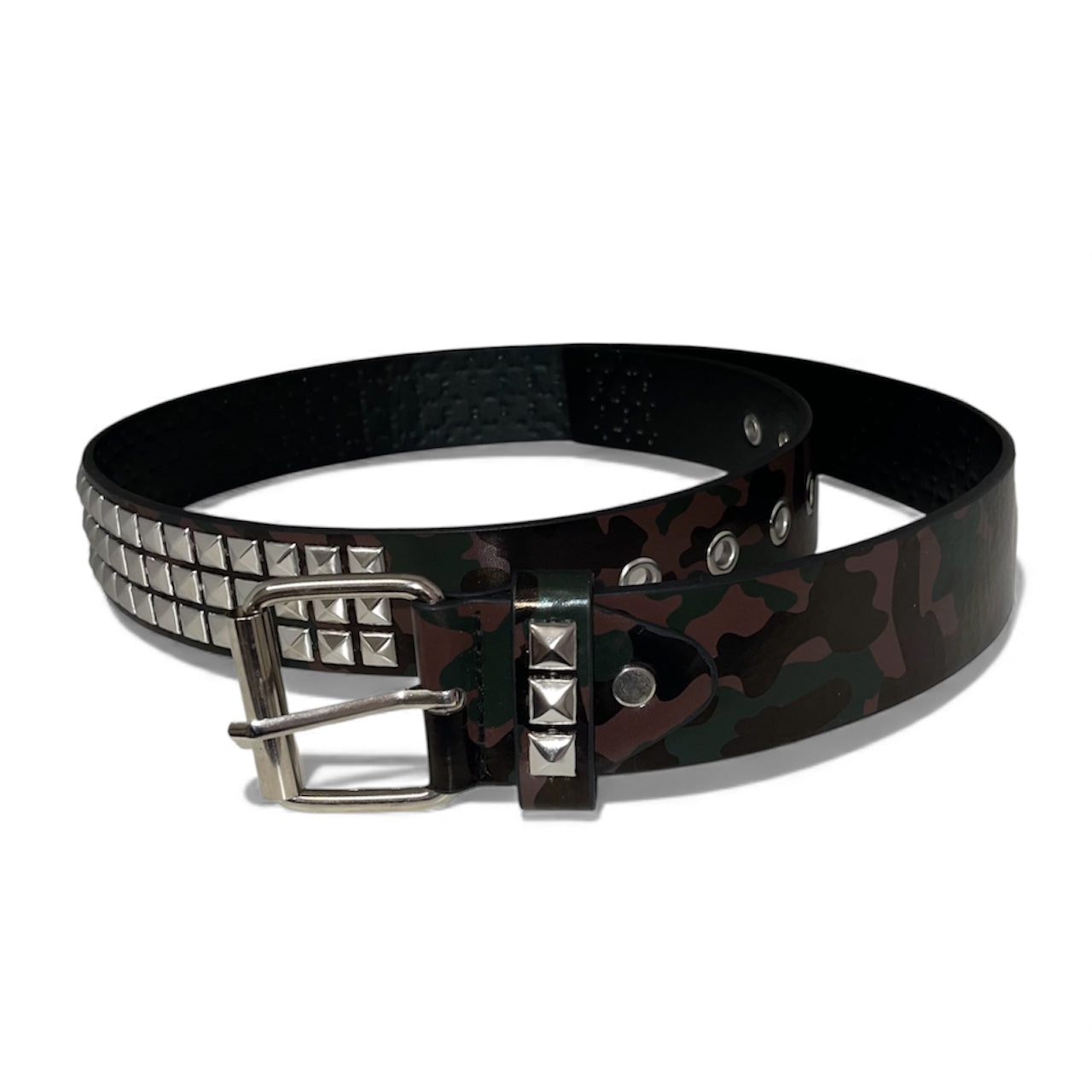 Ceinture camouflage army à strass clouté argenté