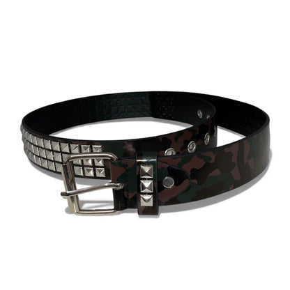 Ceinture camouflage army à strass clouté argenté