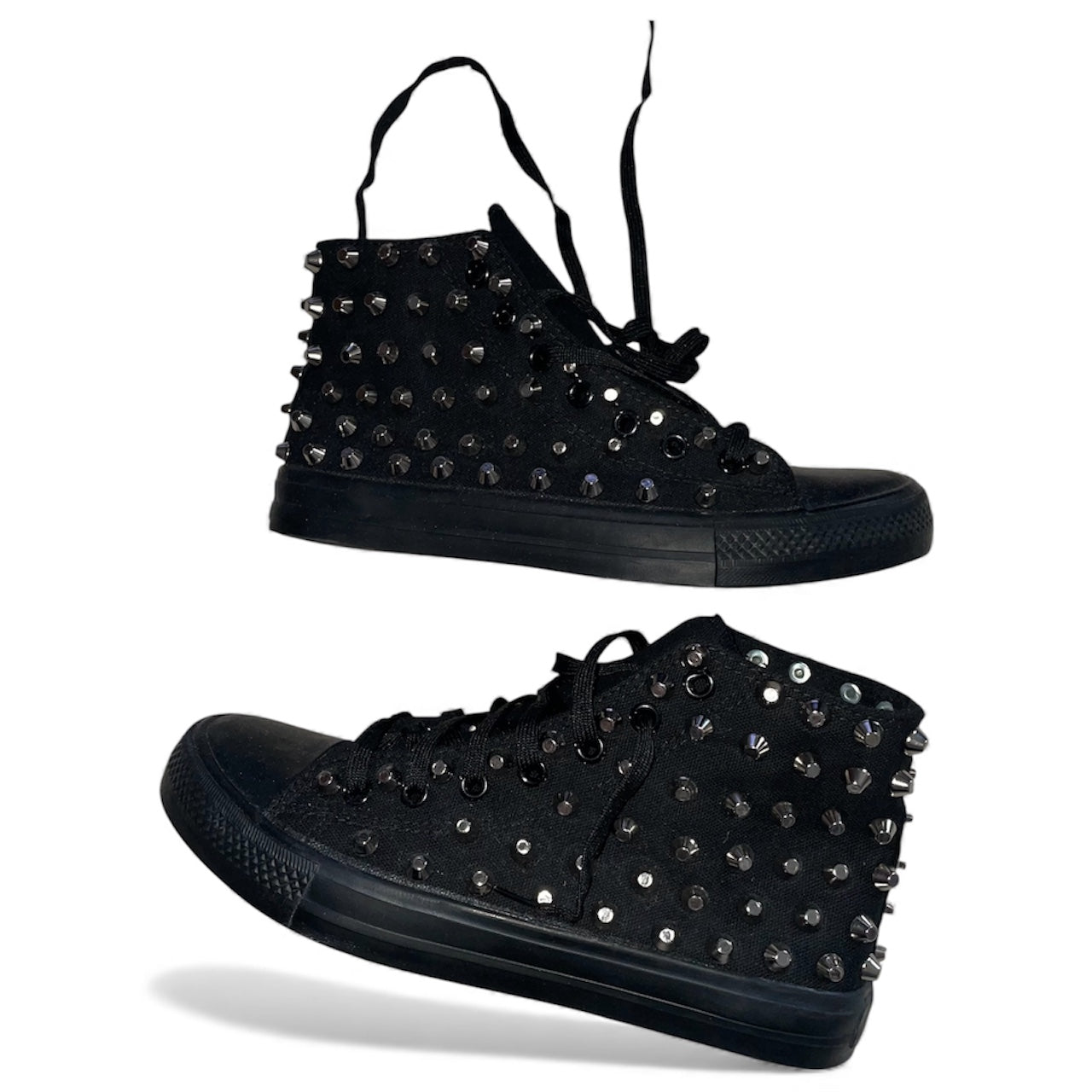 Paire de chaussures montantes à pics strass clouté y2k 2000´s