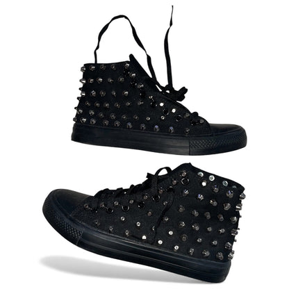 Paire de chaussures montantes à pics strass clouté y2k 2000´s