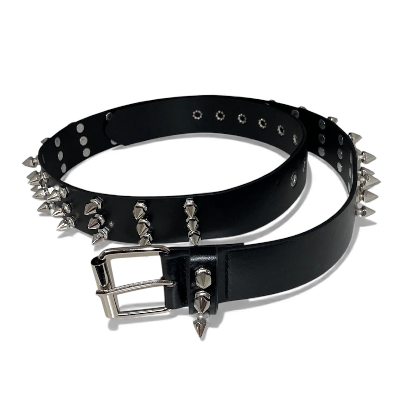 Ceinture noirs à pics argenté opium rock