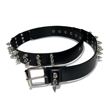 Ceinture noirs à pics argenté opium rock