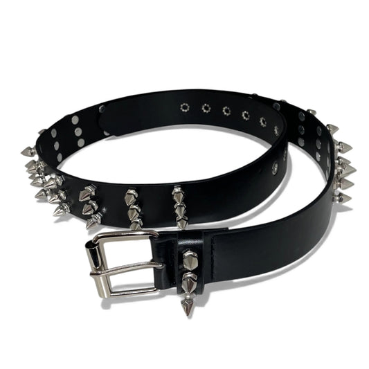 Ceinture noirs à pics argenté opium rock