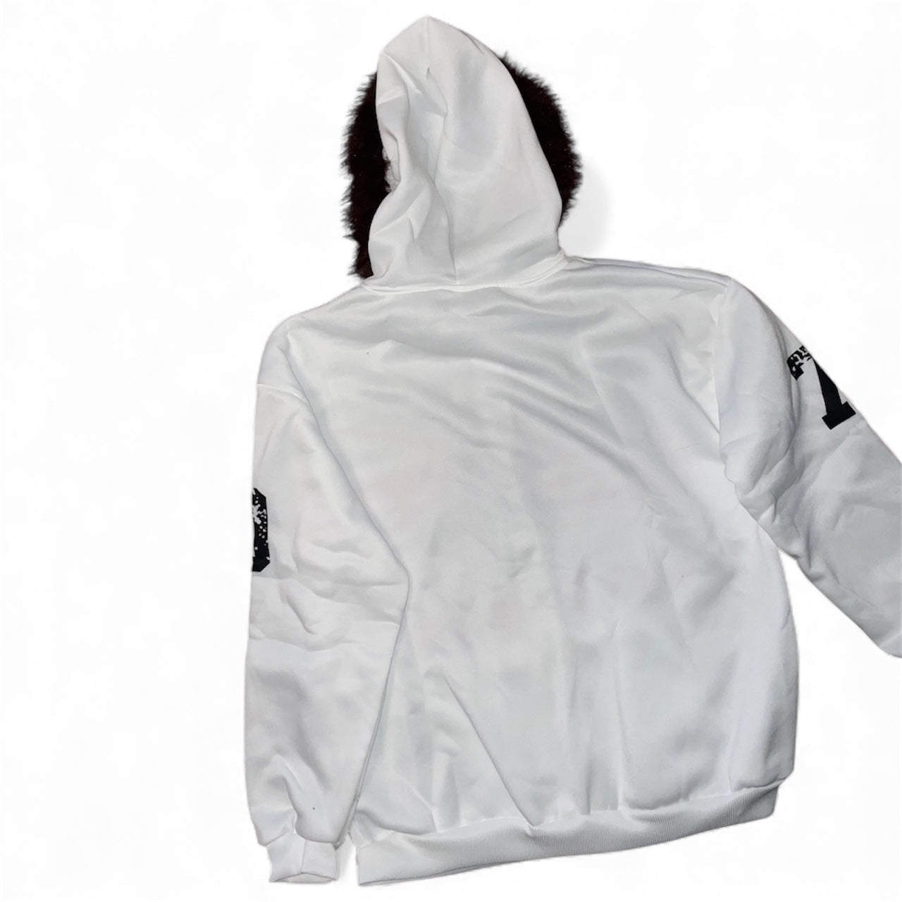 Veste zip à capuche fourrure drapeau USA army