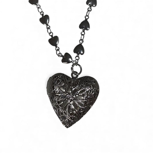 Chaîne pendentif cœur argenté