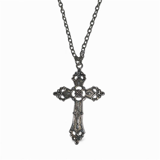 Chaîne pendentif croix argenté