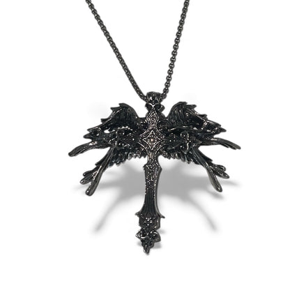 Chaine pendentif croix ailé