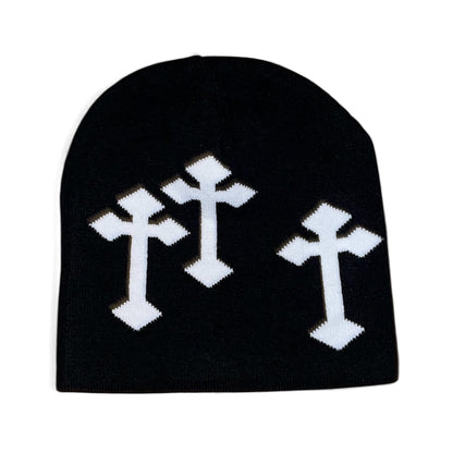 Bonnet noir à croix