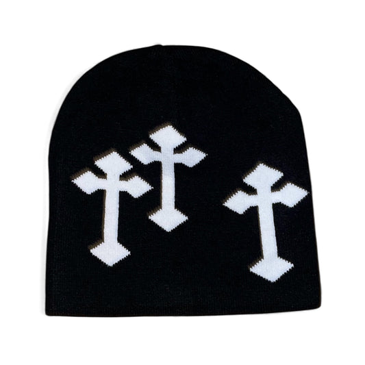 Bonnet noir à croix