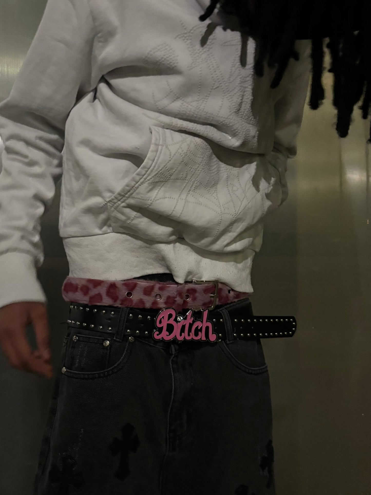 Ceinture B*tch girly rose