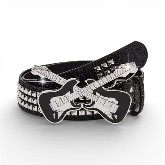 Ceinture paillette strass guitare rock 2000's